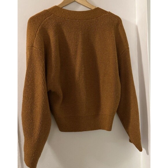 7 For all Mankind Women's Button Acrylic Blend Burnt Orange Cardigan Sweater SzM - Picture 2 of 8